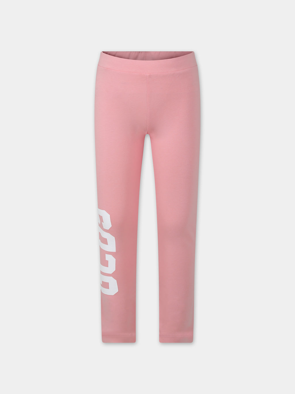 Pink leggings for girl with logo